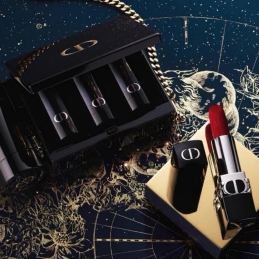 DIOR ROUGE DIOR MINAUDIERE lipstick case and crossbody clutch Black New in box - Picture 2 of 9